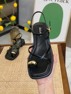 High Heel Sandals for Women New Summer 2025 Girls Low Heel Comfortable Sports and Casual Solid Sandals for Women Sandalias
