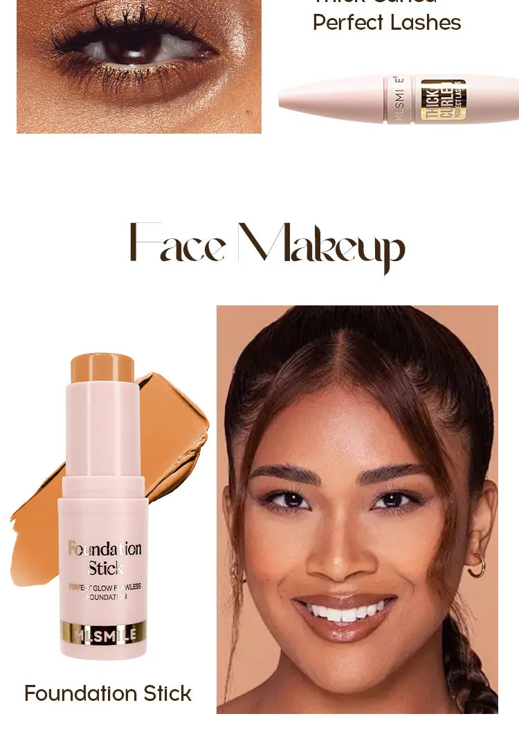 Makeup Kit With Organize Case Lipstick Contour Highlight Liquid Eyeshadow Lip Mud Eyebrow Pencil Mascara Women Cosmetics Set