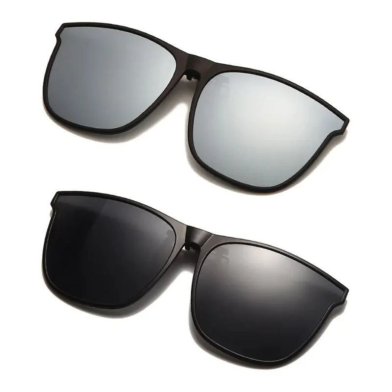 Polarized Clip On Sunglasses Men Photochromic Car Driver Goggles Night Vision Glasses Anti Glare Vintage Square Glasses