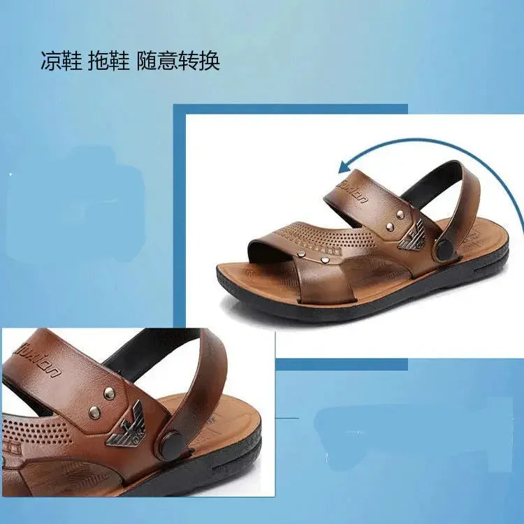Mens Sandals Summer Outdoor Breathable Casual Sandalias  2025 Non Slip Beach Shoes Formal Office Walking Flats