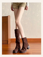 High Heels Women High Boots Chunky Designer Shoes Fashion Woman Pumps 2025 Autumn Dress Walking Casual Goth Chelsea Botas Mujer