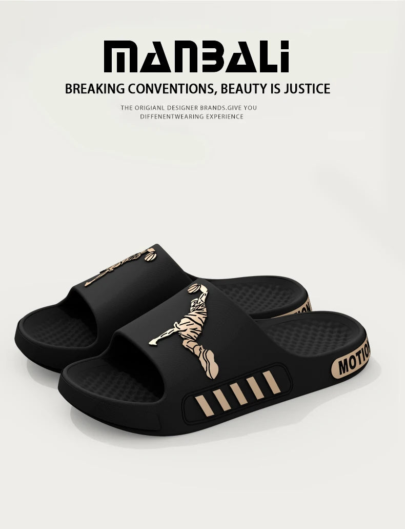 Men's slippers for outdoor wear, summer home, thick soled shower, anti slip sports, cool slippers for cooldown