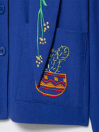 Women's Embroidered Hooded Jacket Long Sleeve Button up Top New Fashion Design