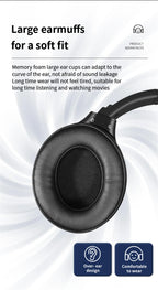 Large Earmuffs Headphones Bluetooth Earphones Wireless Headsets Bass Headset Noise Cancelling With Mic Helmet Support TF-card