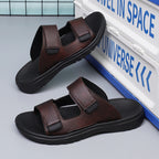 Men Sandals Summer Leisure Beach Holiday Outdoor Male Retro Comfortable Casual Sandals leather Men Flip Flops
