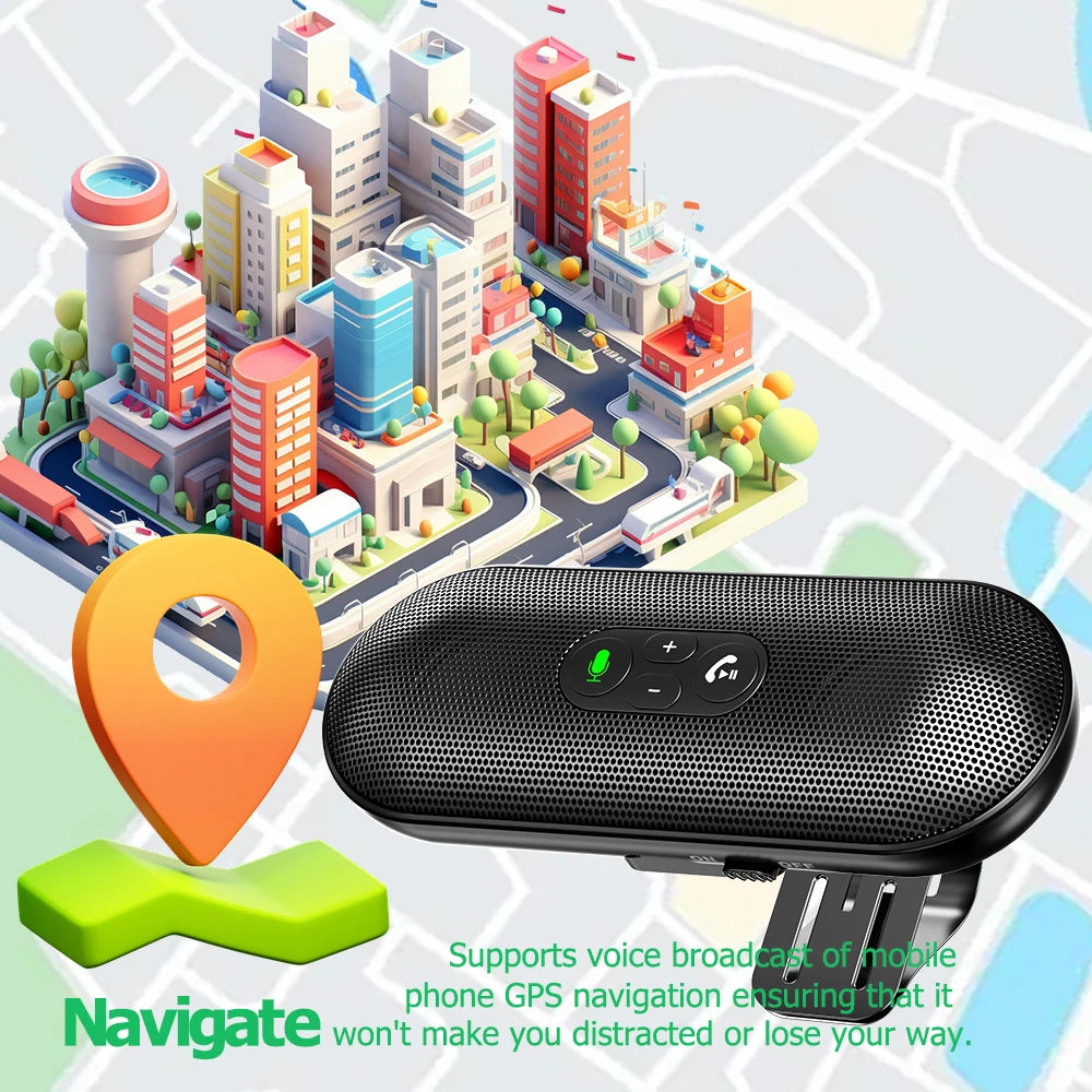 Bluetooth 5.4 Car Handsfree Kit Sun Visor Speaker Wireless Speaker Speakerphone With Voice Assistant Car Electronics Accessories