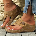 Woman Slippers 2025 New Wedge Sandals Flip Flops Non-Slip Soft Platform Shoes Lightweight Orthopedic Slippers Slides Women