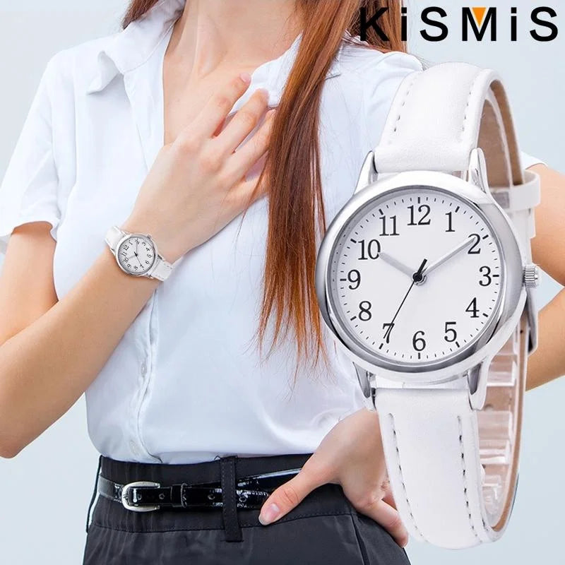 Women's Quartz Watch Simple Dial PU Leather Strap Elegant Timepiece for Daily Casual and Business Wear
