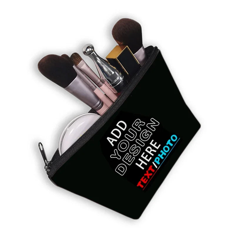 Custom Photo Logo Cosmetic Case Personalized Text Name Image Makeup Pouch Women Beauty Bags Napkin Lipstick Storage Bag Gift