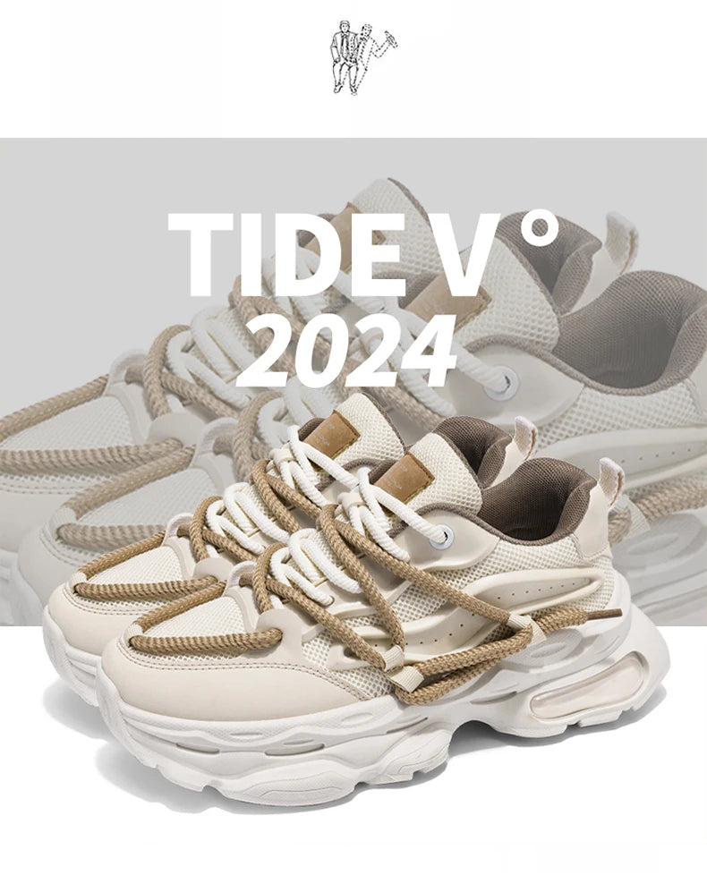 Fashion Shoes For Men White Sneakers Male Platform Walking Shoes Punk Lace Up Outdoor Men’s Outdoor Breathable Sneakers