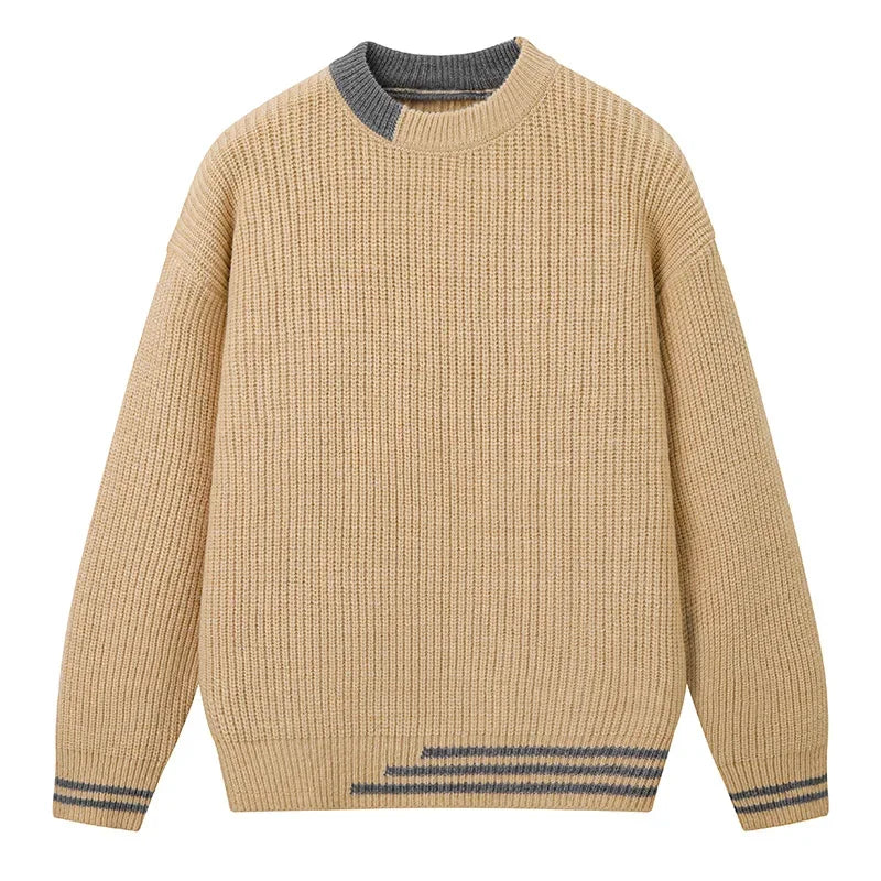 Winter Fashion Trend Outdoor Round Neck Pullover Knitted Sweater Comfortable Versatile Windproof Breathable and Warm Sweater