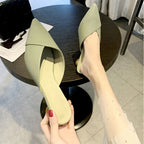 Women's Elegant Mules Woman Casual Slippers 2021 Ladies Low Heels Fashion Female Pointed Toe Shoes Women Candy Colors Footwear
