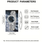 Couple Watches, 2-Piece Set Luxury Watch Set Classic Minimalist Large Dial Casual Versatile Quartz Watch Combo Set Holiday Gift