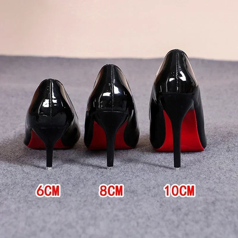 Sexy Red Bottom Women High Heels Classic Ladies Pumps Autumn Leather Dress Heel Shoes for Women Banquet Wedding High Heels