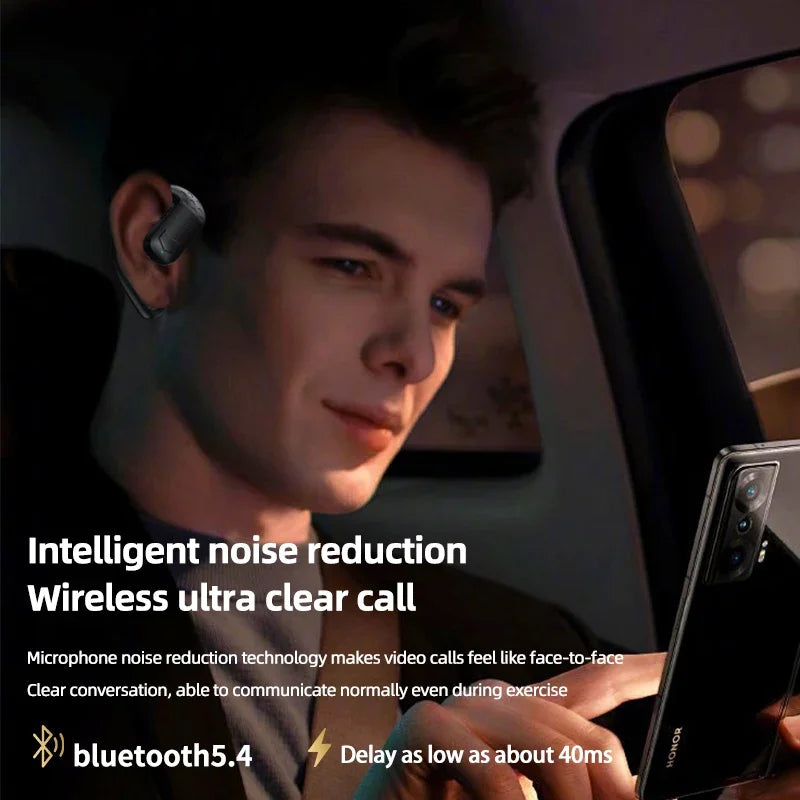 Handsfree Headset Bluetooth Noise Canceling Sports Waterproof Compatible HiFi Stereo Ear Hook Wireless Single Earphone Driving