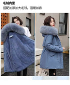 Winter Coat 2025 New Women's Thick Cotton Jacket Women's Medium long Korean version Fur collar Coat Female Warm Parka Overcoat
