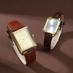 2pcs/Sets Couple Watches Casual Business Watches Analog PU Leather Quartz Wristwatch Ideal for Gifts To Men Watch & Women Watch