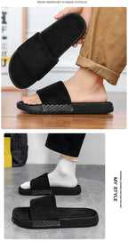 Men's Slippers for Home in Solid Colors Flat Heels Low Cuffs Convenient To Wear Spring and Summer Soft-soled Anti-slip Slippers