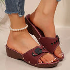 Women's Sandals Fashion Heeled Sandals For Summer Shoes Women Slippers Summer Footwear Female Block Heels Sandalias De Mujer