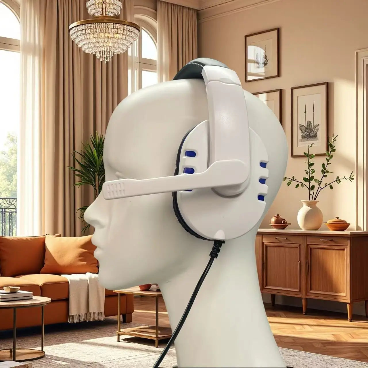 7260 Wired Headphones with Microphone，Suitable for work meetings、Study Recording、Entertainment Games，Compatible：PS4/PS5/Xbox One