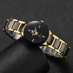Couple wrist watch set, men's and women's quartz watch with steel strip, couple's watch set