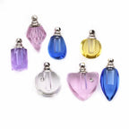 50pieces/lot mixed shape color Crystal Vials perfume pendant Rhinestone vial pendants handmade jewelry name or rice art