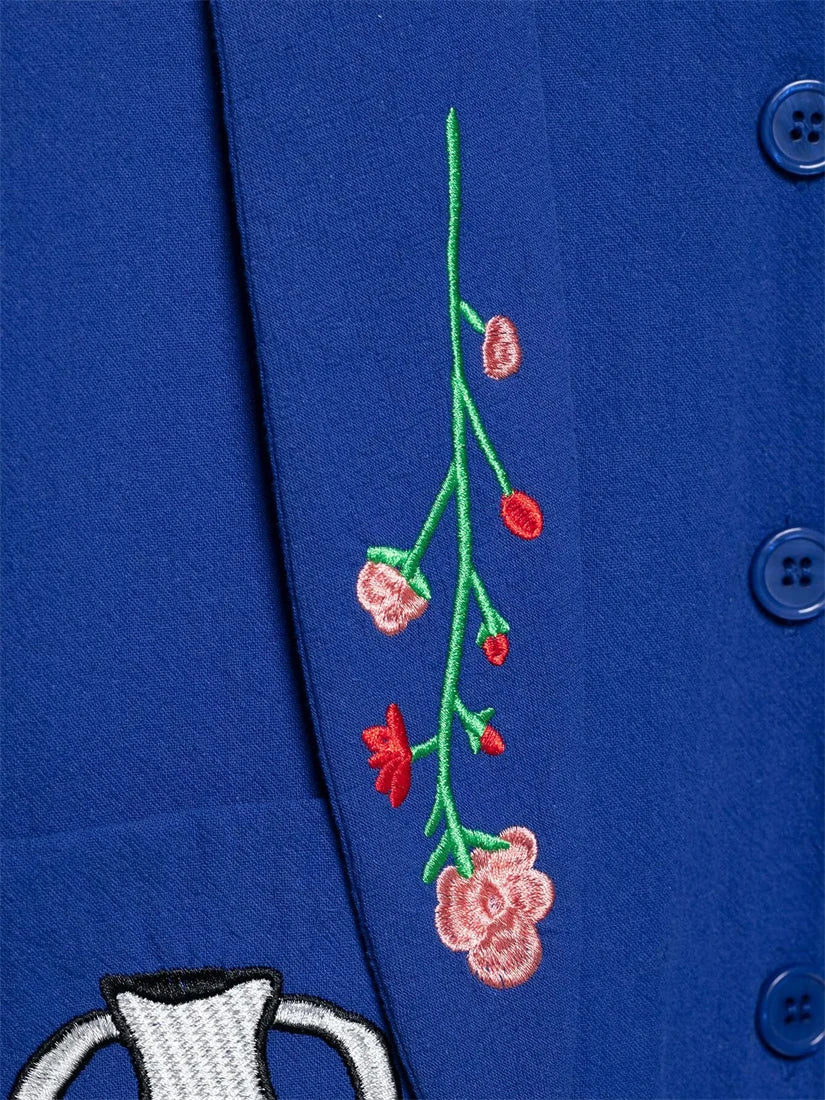 Women's Embroidered Hooded Jacket Long Sleeve Button up Top New Fashion Design