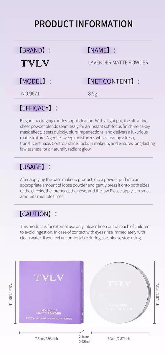 1PC Violet Cream To Powder Skin-friendly Skin Natural Face Long Lasting Oil-controlling Contouring Powder Cosmetics