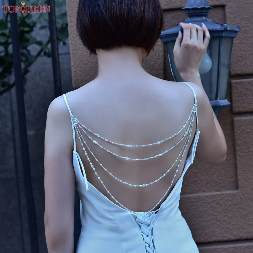 TOPQUEEN SG04 Jewelry Bride Wedding Accessories Crystal Tassel Pendant Necklace Women's Bolero Shawl Dress Shoulder Decoration