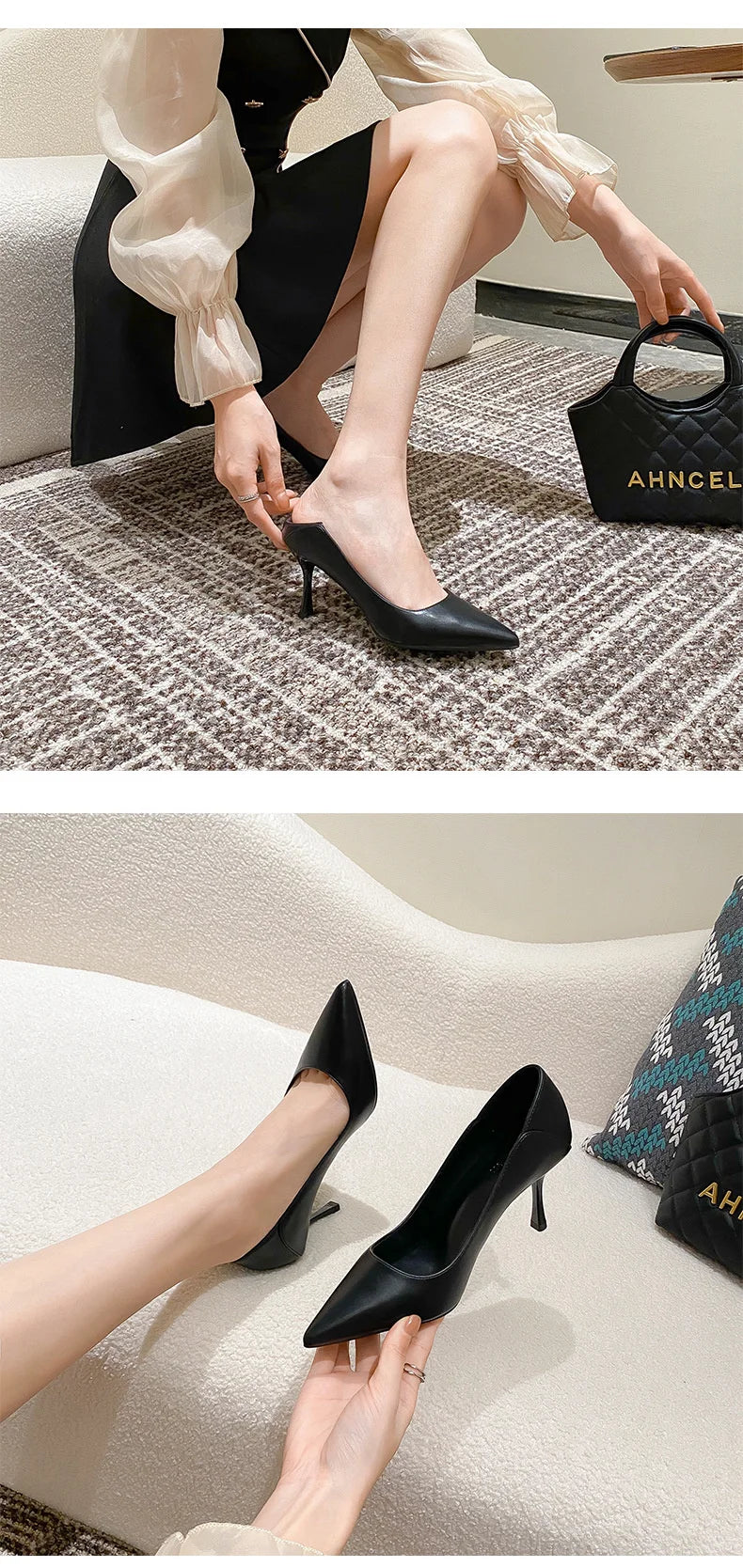 Female Heels Women Shoes Brand Women Pumps Office Ladies Working Shoes Solid Pointed Toe Dress Shoes Spring Autumn Plus Size 43