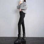 New Winter Women Snow Thermal Fleece Skinny Jeans Casual Lady Warm Velvet Thick Pencil Pants Female Basic Fleece Denim Trousers