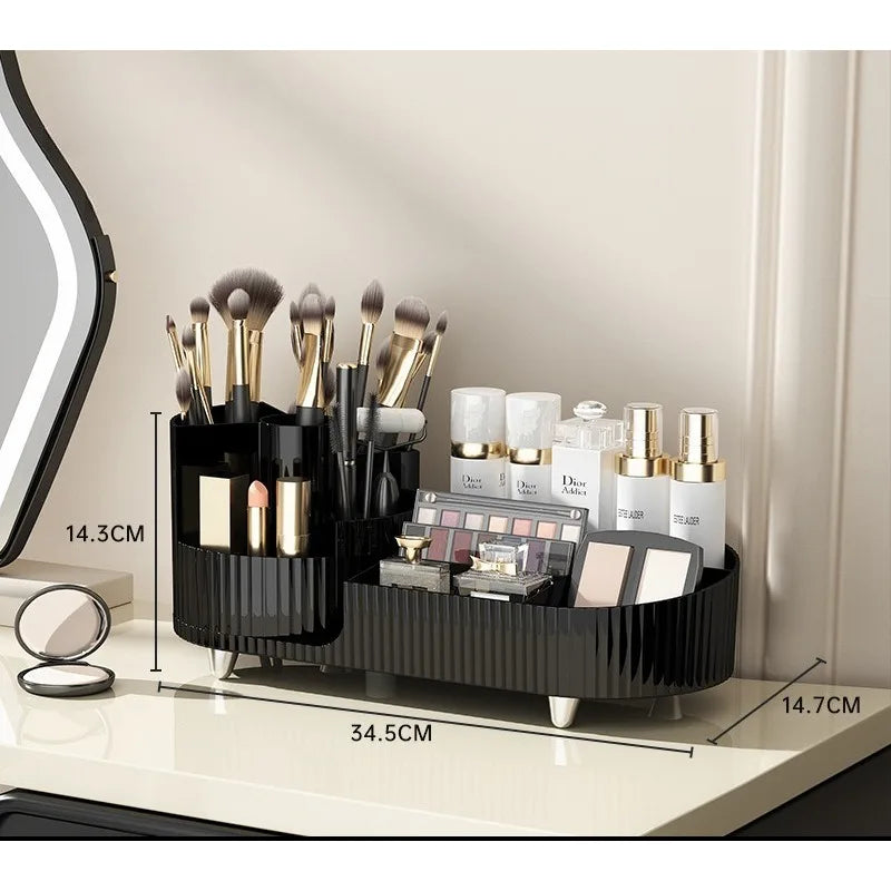 Large capacity fashionable and high-end cosmetics storage box for women's home and desktop, simple cosmetics storage box