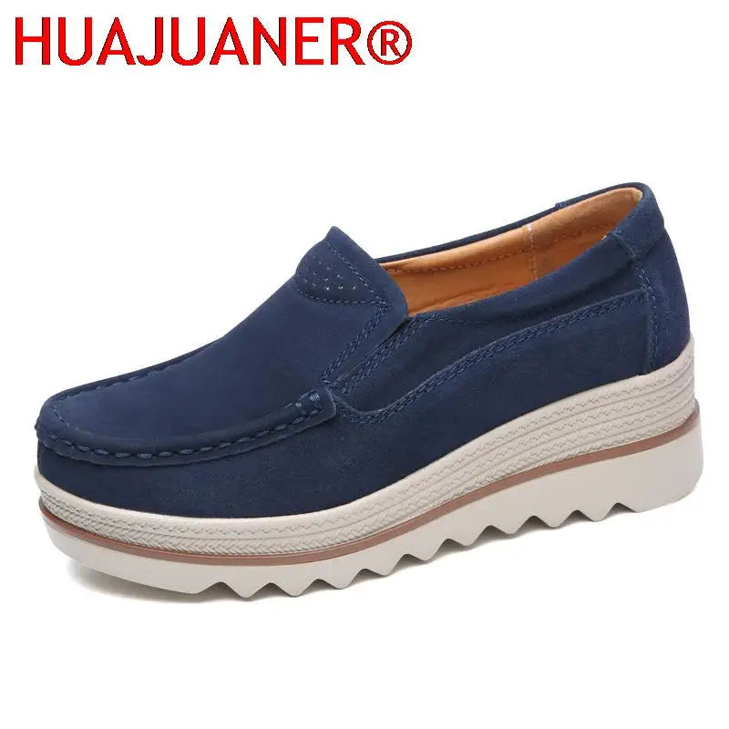 2023 Spring Women Flats Shoes Platform Slip On Flats Woman Sneakers Female Suede Ladies Tenis Loafers Moccasins Casual Shoes