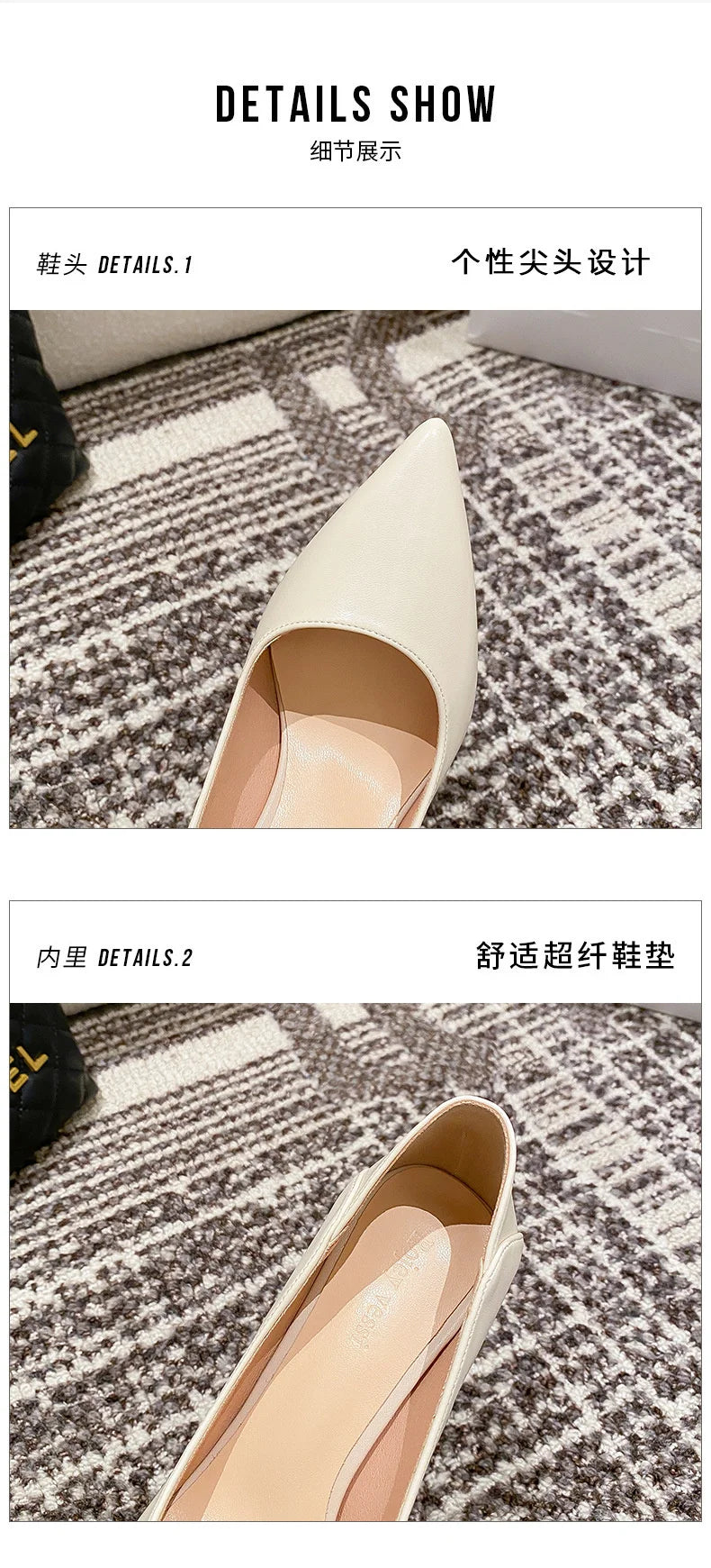 Female Heels Women Shoes Brand Women Pumps Office Ladies Working Shoes Solid Pointed Toe Dress Shoes Spring Autumn Plus Size 43