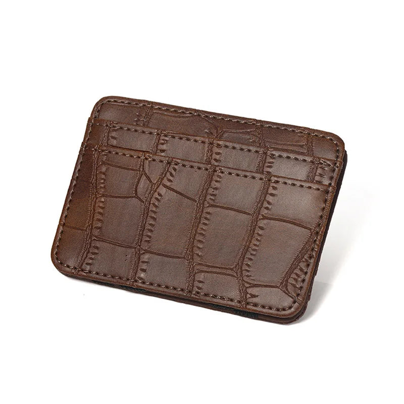 New Arrival High Quality Leather Magic Wallets Fashion Small Men Money Clips Card Purse Thin Cash Holder 3 Colors