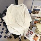 Embroidered Holes Short Sleeve T-Shirt Women Summer New Top