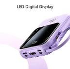 20000mAh Power Bank Suitable IPhone Huawei Xiaomi Portable Battery  Fast Charging Built-In with 4-Wire Digital Display External