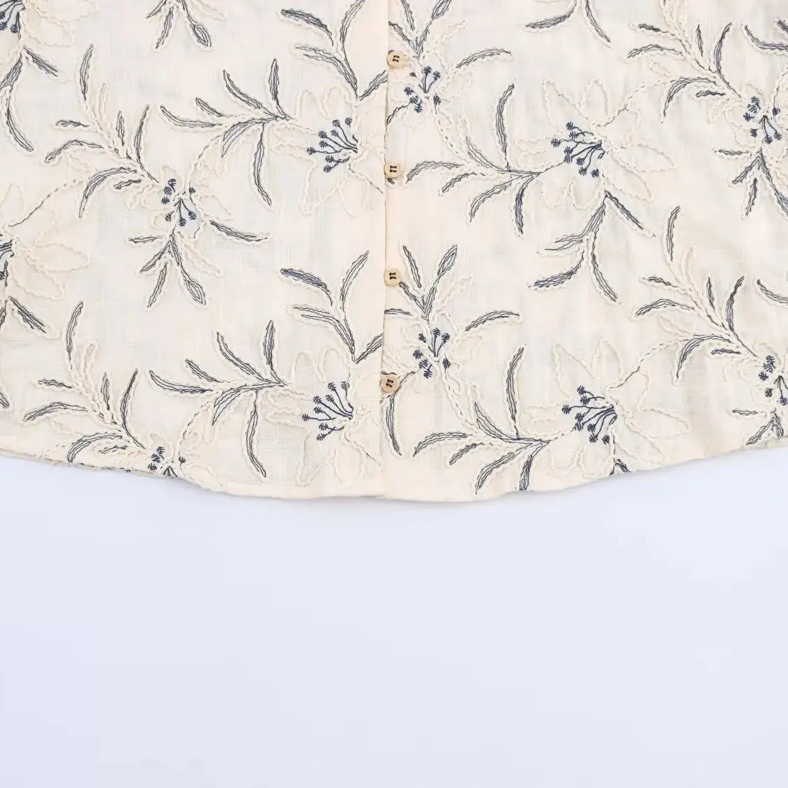 2025 WOMAN Women Fashion European and American Style Autumn New Embroidered Loose Shirt Chic V-neck Top Blouses Mujer