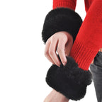 Women Winter Warm Faux Fur Cuff Arm Warmer Soft Elastic Wrist Slap On Cuffs Lady Bracelet Fur Wristband Gloves Sleeves Accessory