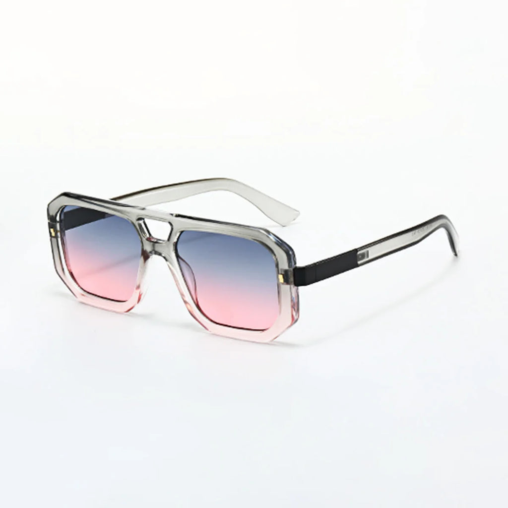 Sunglasses Men Art Geometry Double Frame Glasses Double Beam Glasses Square Frame Modern Minimalist Commuting Items