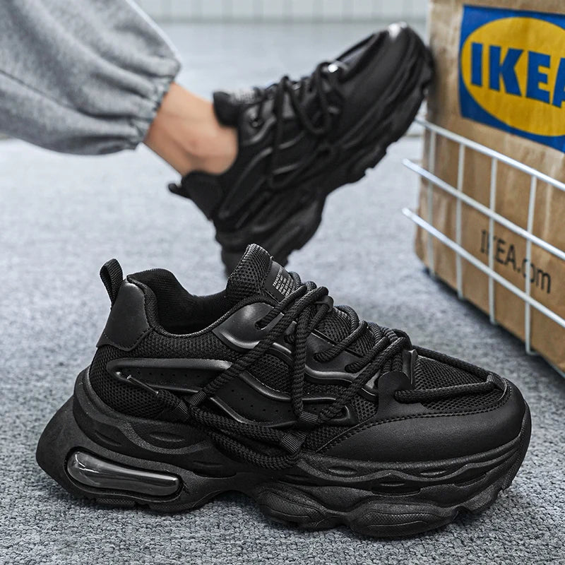 Fashion Shoes For Men White Sneakers Male Platform Walking Shoes Punk Lace Up Outdoor Men’s Outdoor Breathable Sneakers