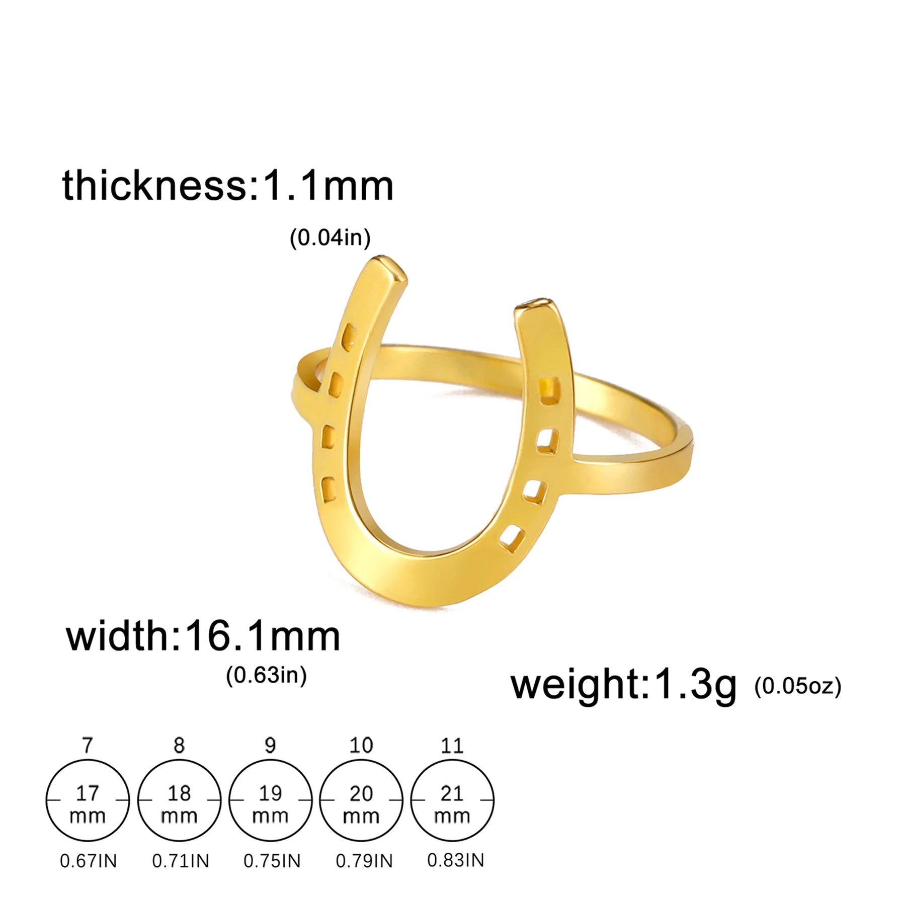 Unift Horseshoes Rings for Women Cowboy Cowgirl Stainless Steel Finger Ring Trendy Fashion Equestrian Horse Lover Jewelry Gift