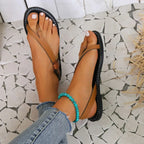 Women Sandals 2025 New Summer Shoes for Women Open Toe Casual  Flip Flops Woman Sandals Buckle Strap Soft Bottom Ladies Shoes