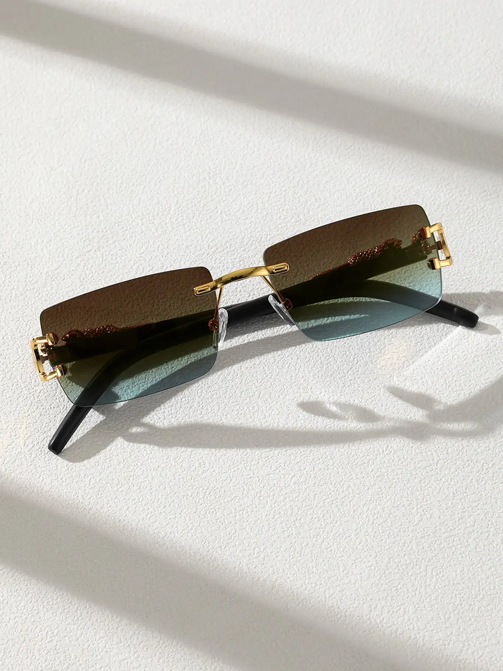 1/2 PCS Fashionable Trendy Frameless Rectangular Personalized Sunglasses For Daily Life