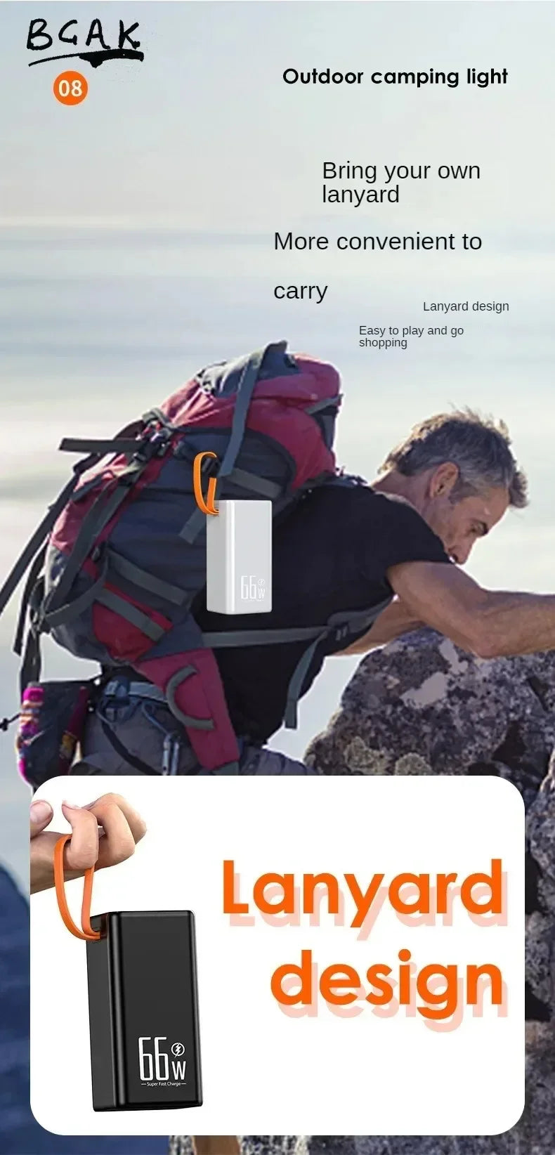 BCAK Style  500000mah 100000mah 200000mah 300000mah Upgraded Version Super power bank fast charge with LED Super Large Capacity