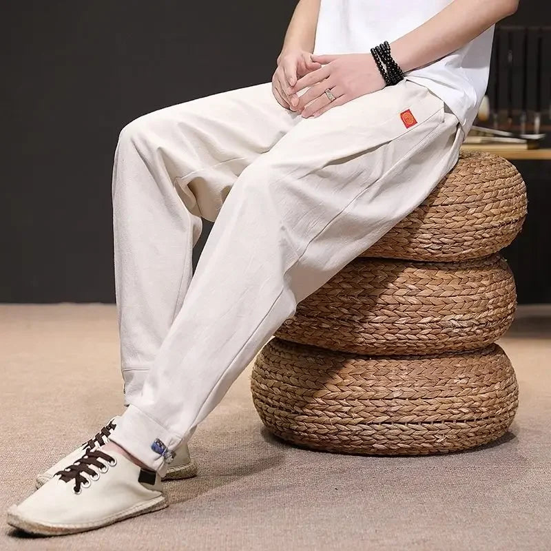 Trousers Skinny Autumn And Winter Plain Male Sports Pants Slim Cropped Men's Sweatpants Tights Aesthetic Hot Aesthetic Hot Loose