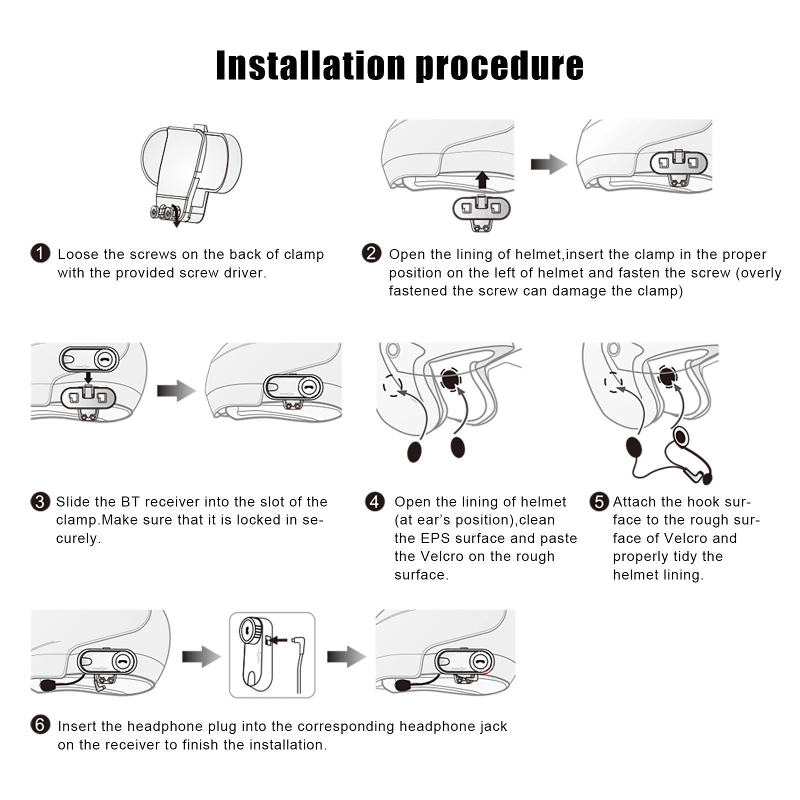 Freedconn Motorcycle Helmet Headset Stereo Bluetooth Hands Free Call Wireless Communication Interphone Music Sharing 6 Riders