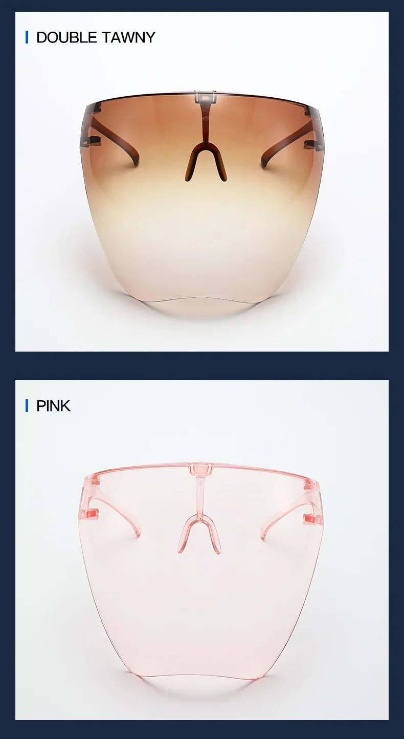 Full Face Sunglasses Mask Women Men Protective Faceshield Glasses Goggles Covered Spherical Lens Anti-Spray Cycling Sunglasses