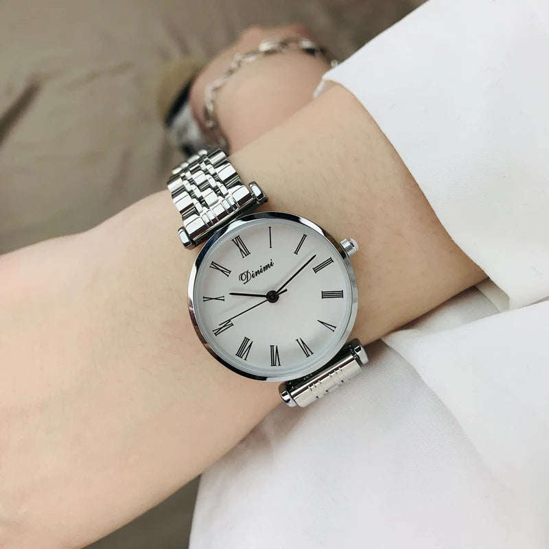 Women's watch simple thin light luxury temperament steel belt famous brand mysterious gift series