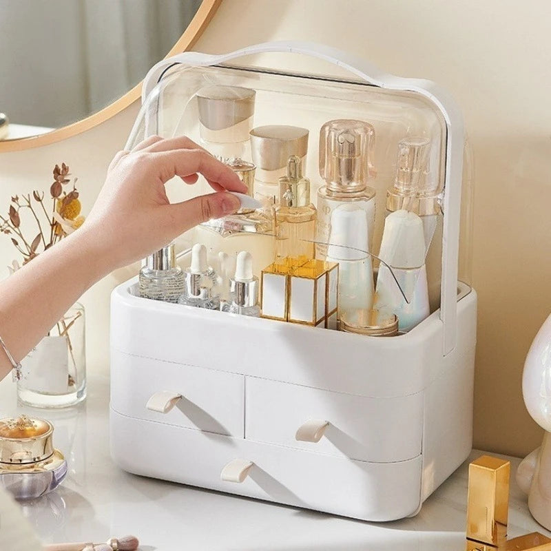 Cosmetic Storage Box Internet Celebrity Dust-Proof Cosmetic Storage Rack Desktop Skin Care Products Lipstick Dressing Table